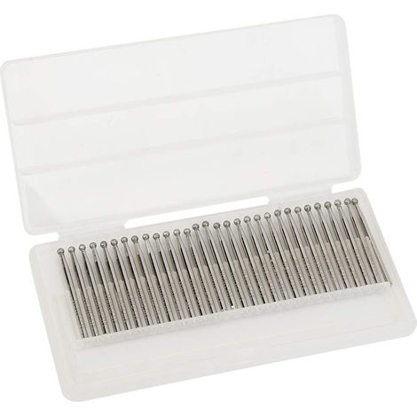 30 Pièces Tête à Bille Diamant Meulage Bits 3mm Fraises Rotatives Tête Sphérique Bavures Rondes Meulage Ensemble pour Gravure de Puissance (1/5)