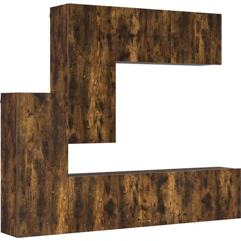Maison Exclusive - 5-tlg. Wohnwand Räuchereiche Holzwerkstoff (1/5)