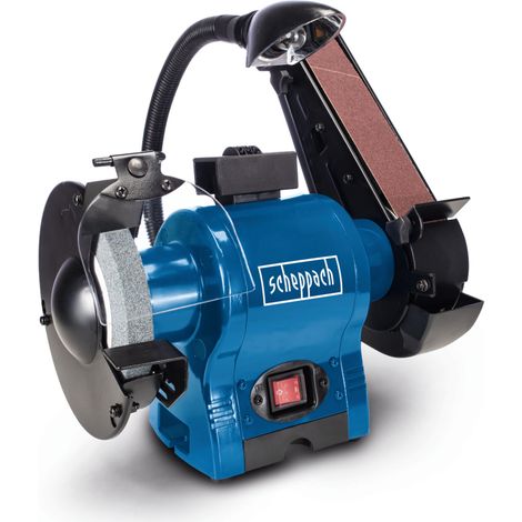 Scheppach Touret Mixtes BGS700 - Puissance 250W - Disque abrasif- Ø 150mm - Longueur de la bande abrasive 686mm - largeur 50mm - Vitesse de la bande 15m/s