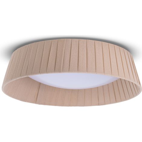 Paco Home Lámpara Techo Mesa Comedor Salón Moderna Oficina Redonda Pantalla Tela E27 Beige, Ø37cm