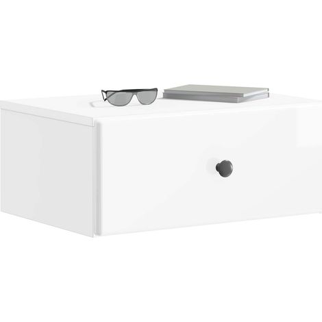 Maison Exclusive - Mobiletto da notte a muro Bianco Lucido 49 x 34,5 x 20 cm