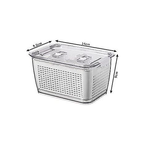 Boîtes de conservation pour fruits et légumes frais - Bacs fraîcheur pour réfrigérateur - Bac à légumes avec passoire, blanc (1/4)