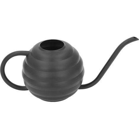 Arrosoir en acier inoxydable, facile à utiliser, multifonctionnel et portable, avec long bec verseur, idéal pour le jardinage, noir, 400 ml (1/5)