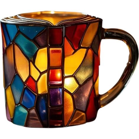 Tasse à café en forme de livre peint en 3D, tasse à café unique à empiler,décorations Halloween et Thanksgiving pour chambre à coucher et couloir (1/4)