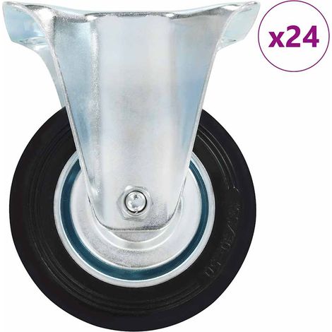 vidaXL Ruedas fijas 24 unidades 100 mm (1/5)