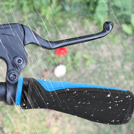 Poignées de Vélo VTT Anti-Glissantes à Montage Rapide, Bleu et Noir