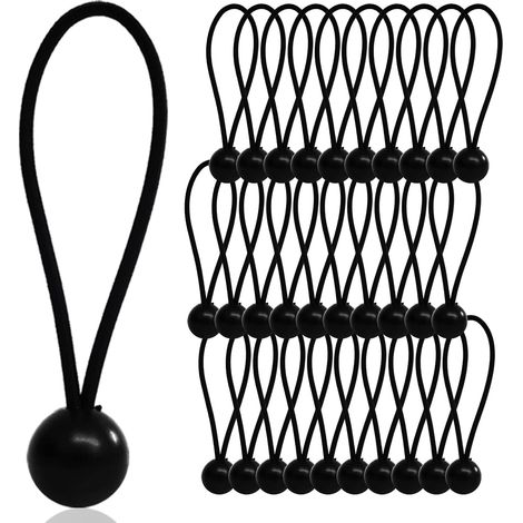 Cuerdas Elásticas Con Bolas - 30 Unidades - Para Cubiertas, Tiendas De Campaña, Postes De Bandera Y Accesorios - Pack (1/5)