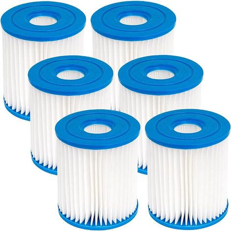 Lot de 6 filtres de Rechange pour Intex Piscine Cartouche de Filtre Type H 29007E,pour Filtre Pompes 28601, 28602 (1/5)