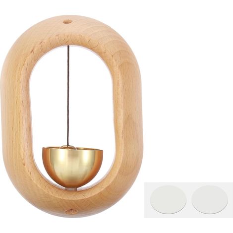 Sonnette magnétique de commerçant pour ouvrir, les portes, Sonnette vintage en matériau naturel avec carillon à vent et cloche en laiton, mur, magasin (1/5)