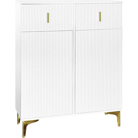 Set ingresso con scarpiera, panca imbottita e appendiabiti a parete bianco MODENUIT (1/5)