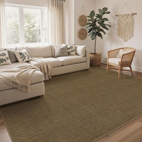 Tapis intérieur extérieur Lavable pour Salon 200x290cm Effet Jute (1/5)