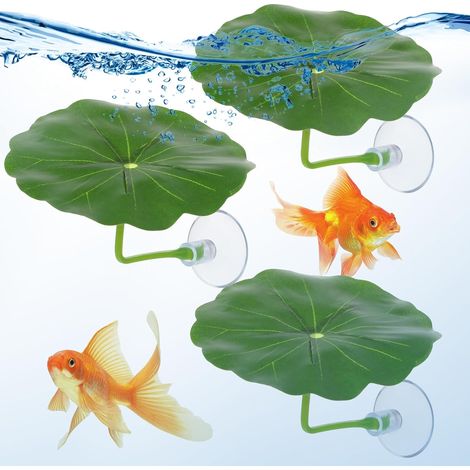 3 Pcs Betta Fish Leaf Hammock, Betta Fish Practical Resting Spot Bettas Suction Cup Tank Decor Green Hammock Plant Leaf Pad Fishes Breeding Resting Bed for Fishes Aquarium Decoration Ornaments (1/5)