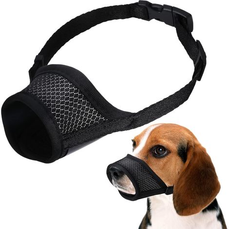 Filiyano-Muselière respirante en maille pour chiens, muselière résistante, protège-dents en nylon avec boucle réglable, muselière d'entraînement pour (1/5)