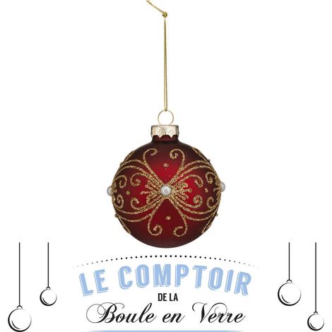 Glas Weihnachtskugel 70mm Barock Glitter -