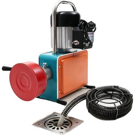 Machine à déboucher, 1000W de puissance, vitesse de nettoyage de 400RPM, longueur de nettoyage de 30m, longueur de ressort de 12m, protection IP44 (1/5)