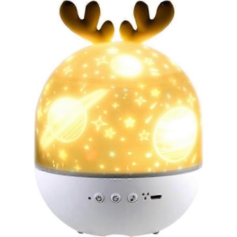 Veilleuse projecteur musical avec haut-parleur Bluetooth rechargeable, lampe LED rotative étoilée multicolore (1/5)