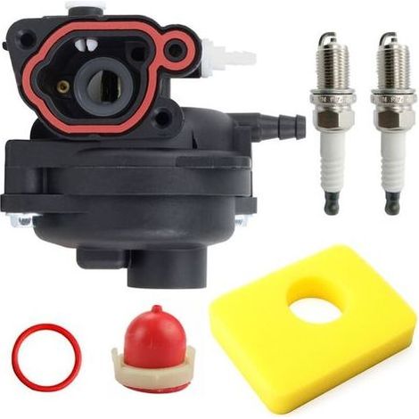 Kit carburateur pour moteur Briggs & Stratton 300E 450E 550E 575E 600E CARB 08P502 09P602 125CC 140CC Series Pièces de moteur de tondeuse à gazon et filtre à air Bougie d'allumage (1/4)