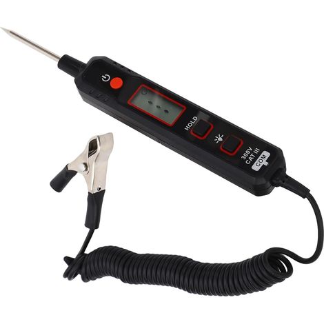 Testeur De Circuit De Voiture, HT86a Lampe De Test Automobile 2-100V DC Testeur De Circuit De Lumière LED Numérique Stylo De Test De Tension Bidirectionnel Automatique Robuste (1/5)