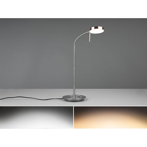 LED Schreibtischleuchte MONZA dimmbar mit Flexarm, Höhe 57cm, Silber (1/5)