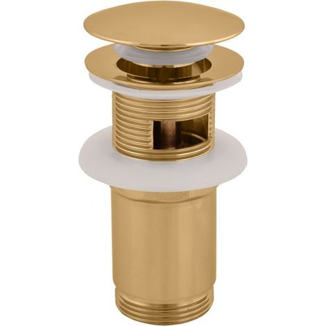 Bonde Pop-up pour lavabo et évier en laiton doré brossé 6,5 cm
