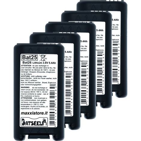 Batsecur 5 pila batteria litio BAT25 Logisty 3,6V 5,4Ah compatibile BATLI25