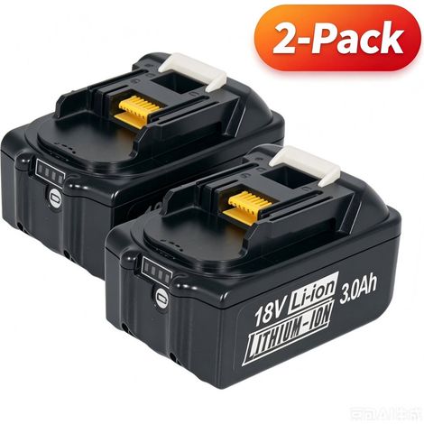 Lot de 2 batteries de rechange au lithium 18 V 3,0 Ah pour outils électriques sans fil Makita 18 V LXT (1/5)