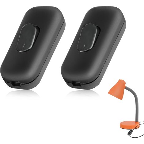 Interrupteur Lampe de Chevet, Interrupteur Bipolaire, Interrupteurs Torpedo Noir, Interrupteurs à Bascule Bi-polaires 6A 250V, Convient pour Petits Appareils, Lampes de Bureau et de Chevet (1/5)