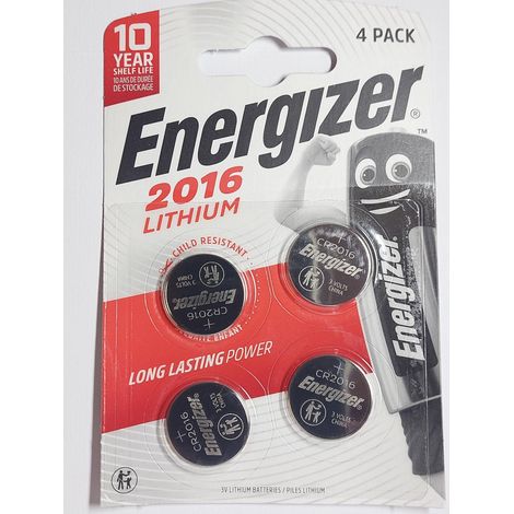 Energizer Batterie au Lithium CR2016 3 V Ref E300520400 Lot 4 149376