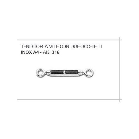 ORECA - 1 TENDITORE A VITE CON 2 OCCHIELLI IN INOX 5 x 70 mm 0021500.IX