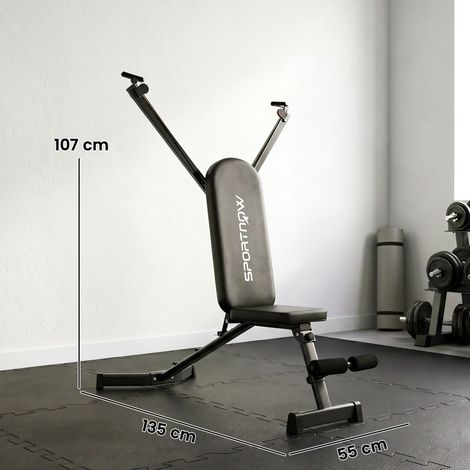 Hantelbank klappbar Trainingsbank mit Beinstrecker 3-Fach Rückenlehne, 3 Widerstandsstufe 300 kg Last (1/5)