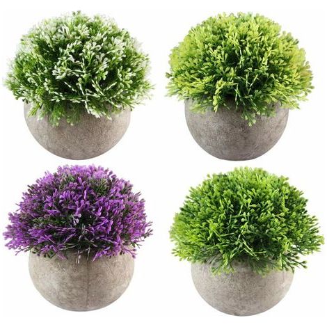 4pcs Mini Plante Succulente Artificielle Plante Bonsaï Décoration Maison, Jardin, Cuisine, Mariage,Bureau Intérieur et Exterieur (1/4)