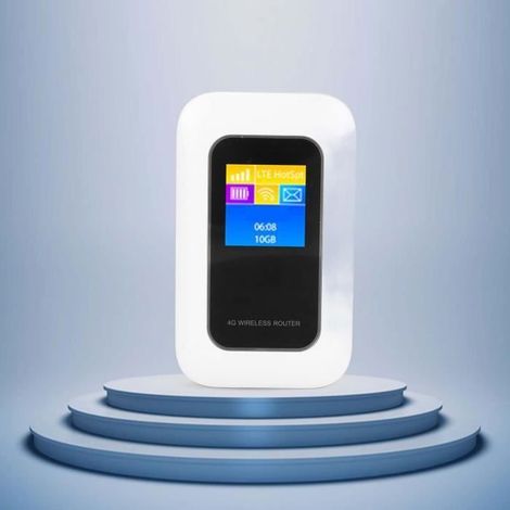 1 routeur wifi 4g lte, portable avec slot sim, écran lcd, batterie 3000mah, antennes haute performance, pour voyage et bureau