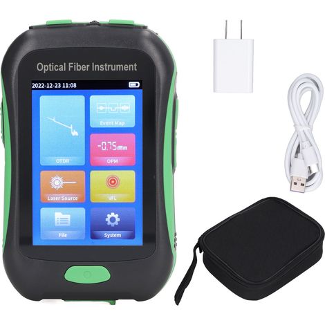Testeur fibre optique OTDR 1550nm 20dB écran tactile 3,5 pouces réflectomètre optique avec prise américaine 100-240V (1/5)