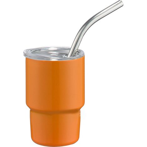 Botella de agua pequeña y portátil de 59 ml (2 oz), ideal para el coche - Naranja (1/5)