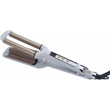 Norme européenne, Fer à friser, vague en forme d'œuf, écran LCD de contrôle de température, fer à friser, coiffeur blanc, (1/5)