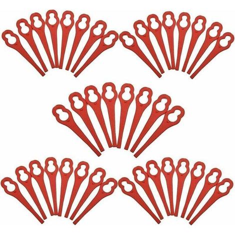 Lot de 50 lames pour coupe-bordure Ferrex Aldi 20V – Lames en PA6 pour herbes et broussailles – Longueur 95mm (1/4)