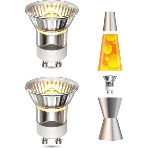 Lot de 2 Ampoule MR11 GU10 35W Blanc Chaud Variable Pour Lampe à Lave