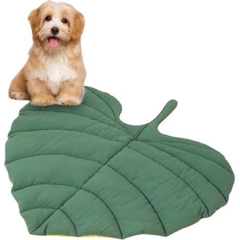 Matelas en forme de feuille pour chat, nid pour chat et chien, couverture de tapis de sol double face, chaud et confortable, lit pour chat de dessin animé, accessoires chauds (1/5)