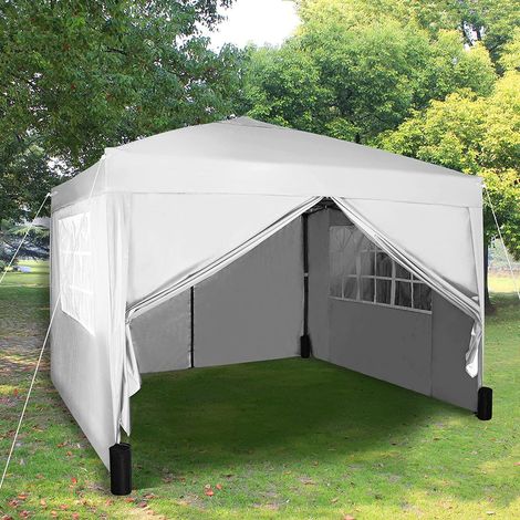 Mcc 3 x 3 m Pop up Gazebo Waterproof Outdoor Garden Marquee Canopy WS WHITE