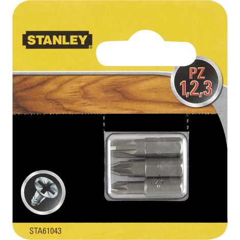 3 puntas Pozidriv Pz1 Pz2 y Pz3 25mm  STY-STA61043-XJ