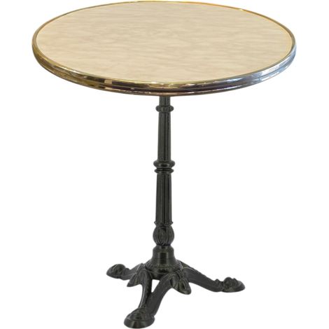 Table de terrasse plateau cerclé doré 60 cm avec pied OPERA 3
