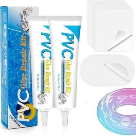 Kit de réparation de crevaison pour spa et piscine, imperméable, résistant au sel, à l'eau chaude et aux UV, kit de réparation en vinyle gonflable (1/5)
