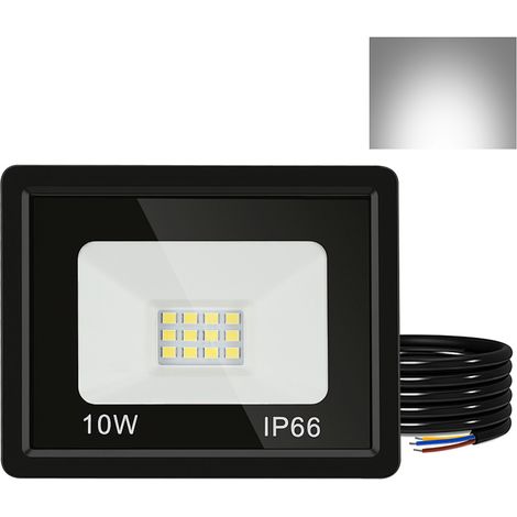 Wolketon LED-Fluter, LED-Strahler, IP66 Außenstrahler, 120° Abstrahlwinkel, 10W 1 Stück, Arbeitsleuchte Kaltweiß 6000K