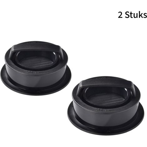Lot de 2 presses à hamburgers pour préparer des steaks hachés et hamburgers maison avec moules pratiques couleur noire (1/5)