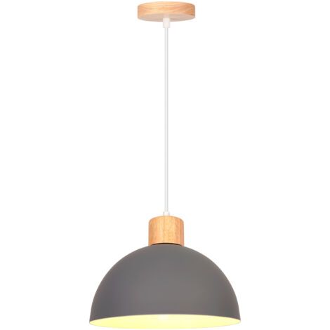 royaluxe- Lustre En Métal Vintage Suspension Luminaire Moderne Lampe À Suspension D'Intérieur Simple E27, Gris Pour Restaurant Cuisine (1/5)