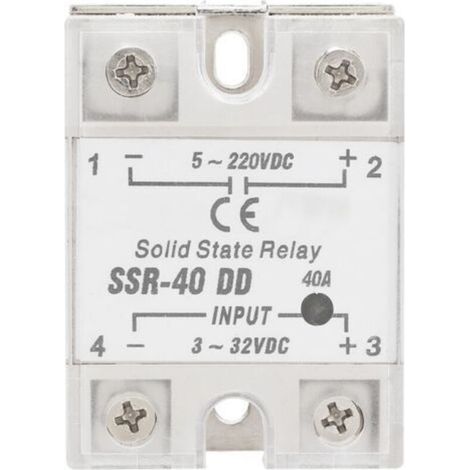 Relais à semi-conducteurs SSR-40 DD 40A 5-220VDC pour le processus d'automatisation industrielle (1/4)