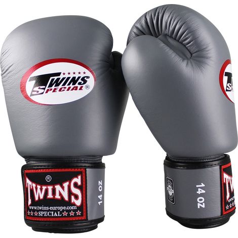 Guantes de boxeo Twins de cuero genuino bgvl-3 grises de 12 oz. (1/3)