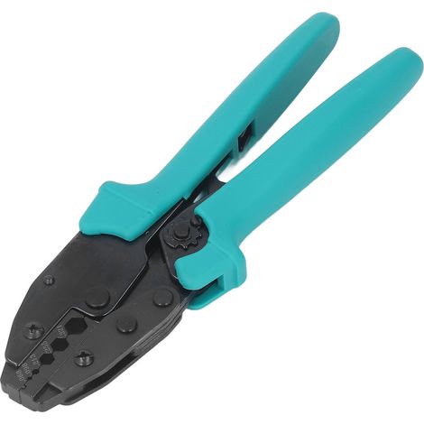 Pince à sertir à cliquet acier alliage AISI4140 manche TPR 225mm outil sertissage câble connecteur borne (1/5)