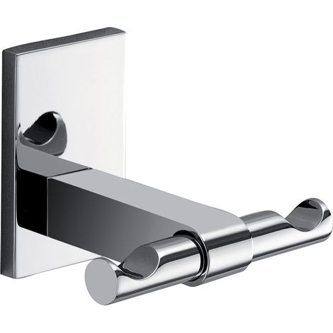 Appendiabiti doppio da muro in acciaio inox e Cromall 7826 Gedy serie MAINE Cromato (1/5)