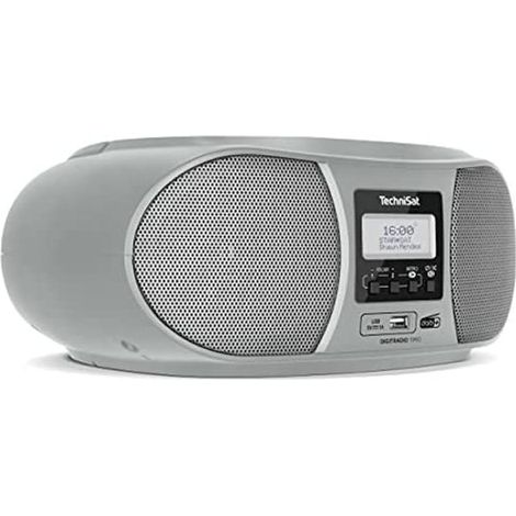 TechniSat DIGITRADIO 1990 - Sistema audio stereo, radio Dab+/FM, lettore CD, streaming audio Bluetooth, ingresso cuffie, USB, AUX, funzione di ricarica, tempo, 3W, argento (0001/3952)